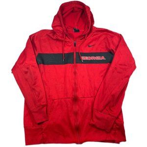 Nike Georgia Bulldogs Mens Size Large Center Check Swoosh Red Sweatshirt Hoodie